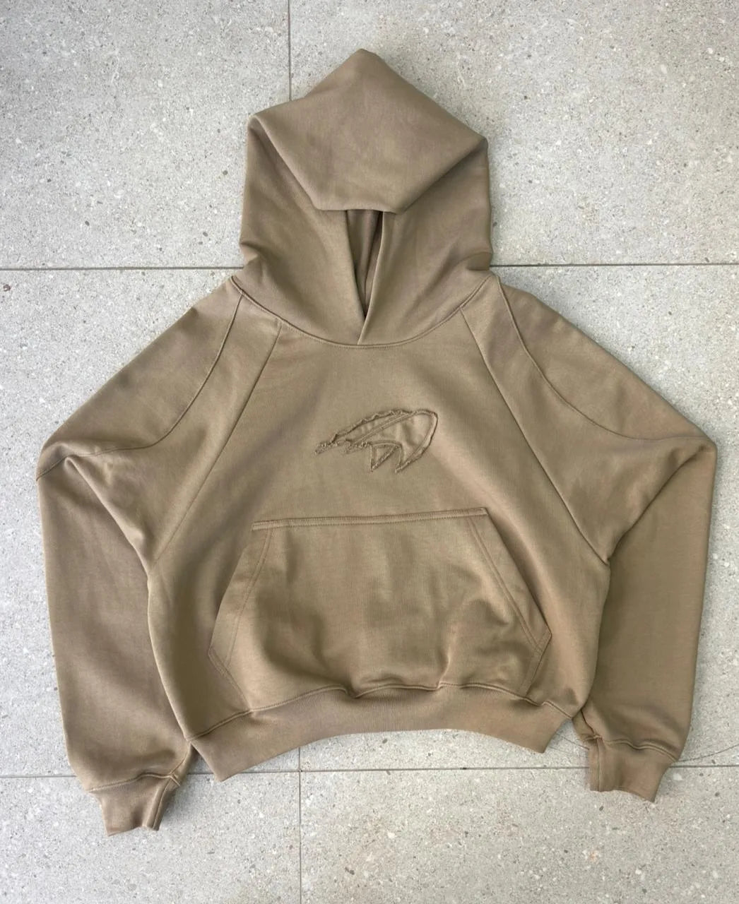 HOODIE BROWN RAW LOGO