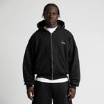 Basic Black Zip Boxy Hoodie