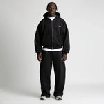 Basic Black Zip Boxy Hoodie