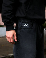 Music System Baggy Jeans Washed Black