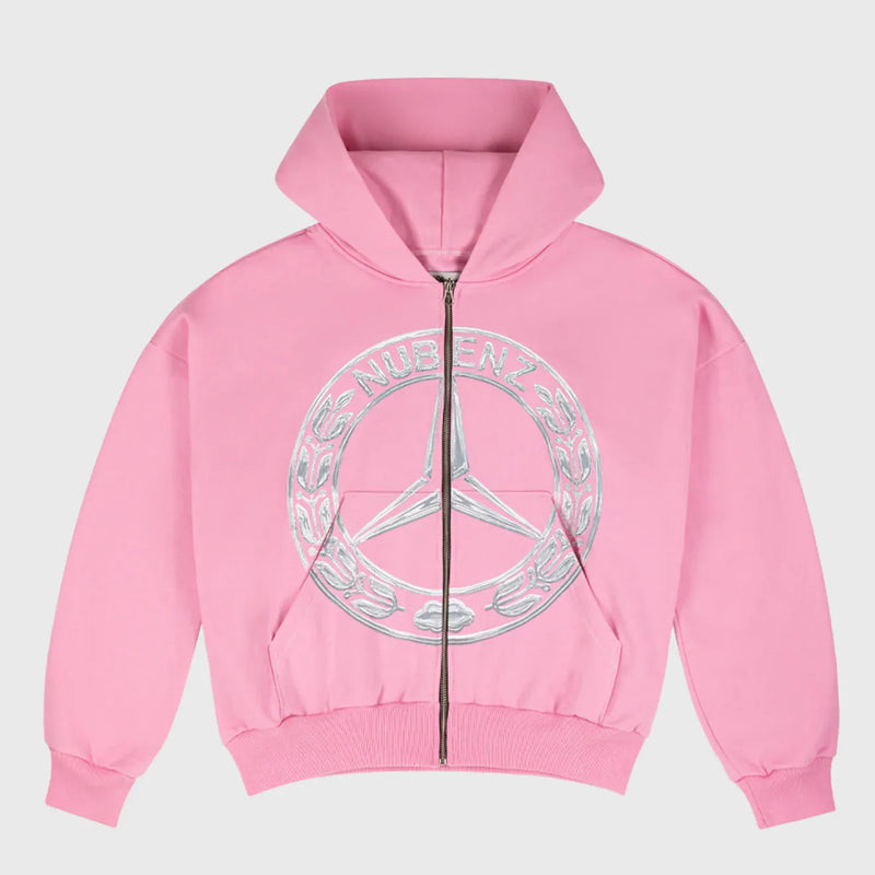 Nubenz Chrome Zip Hoodie Pink