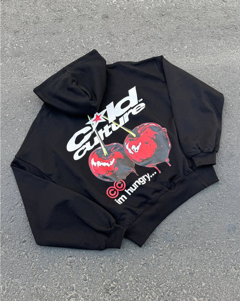 CHERRY HOODIE BLACK