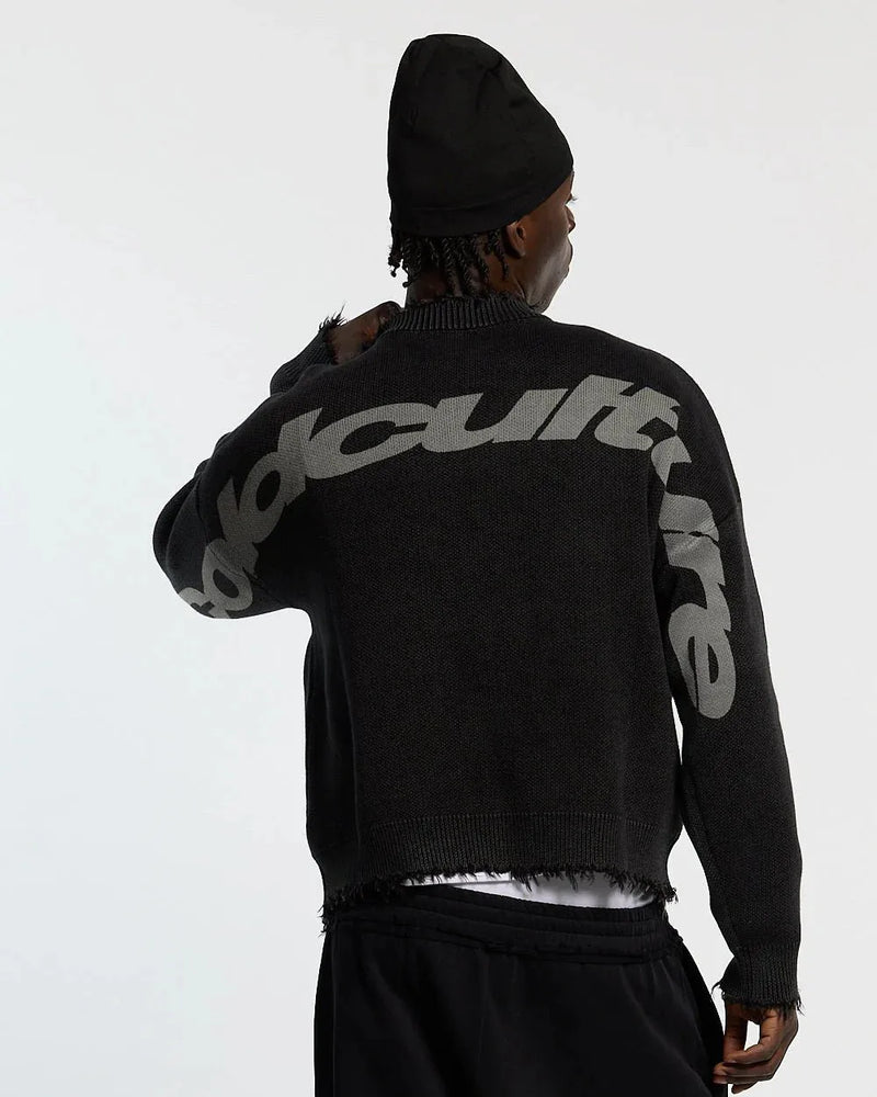 COZY CURVED KNITWEAR BLACK