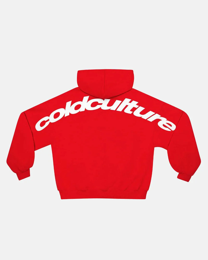 CURVED HOODIE RED