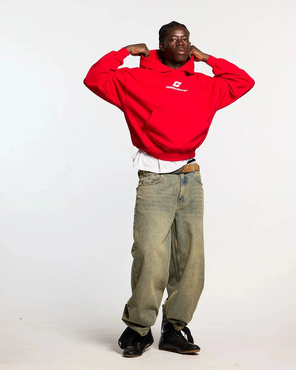 CURVED HOODIE RED