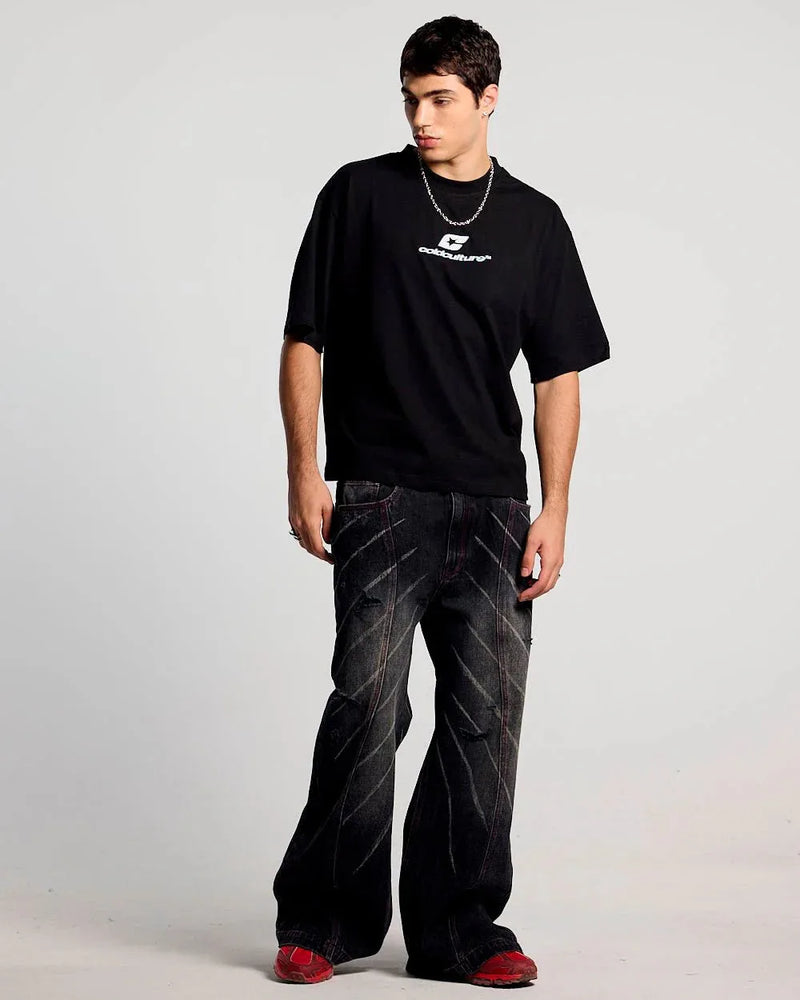 CURVED TEE BLACK