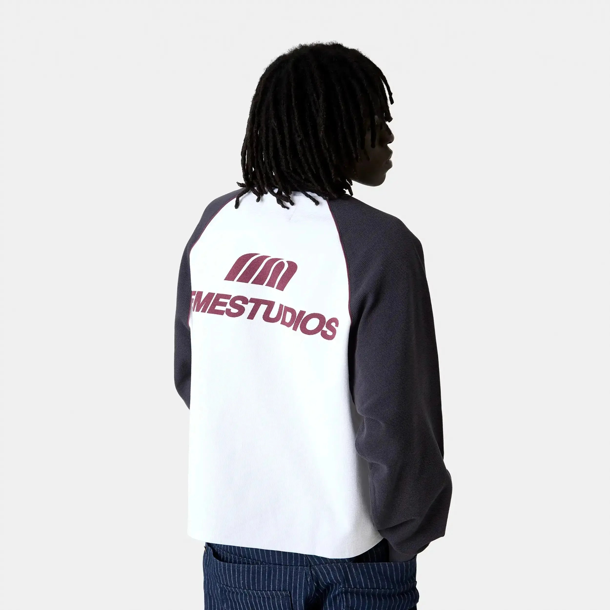 Hanbal Navy Waffle Long Sleeve