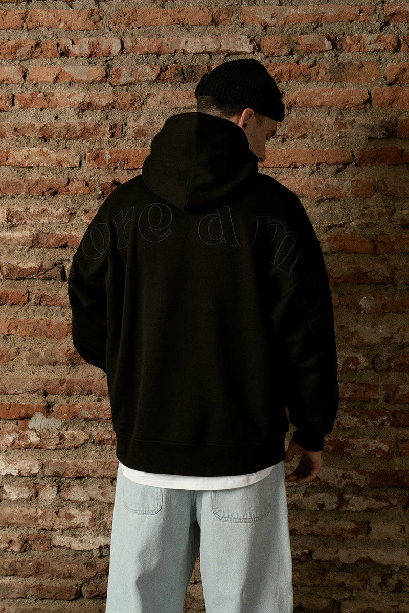 Hoodie Full Back Black | More Amor