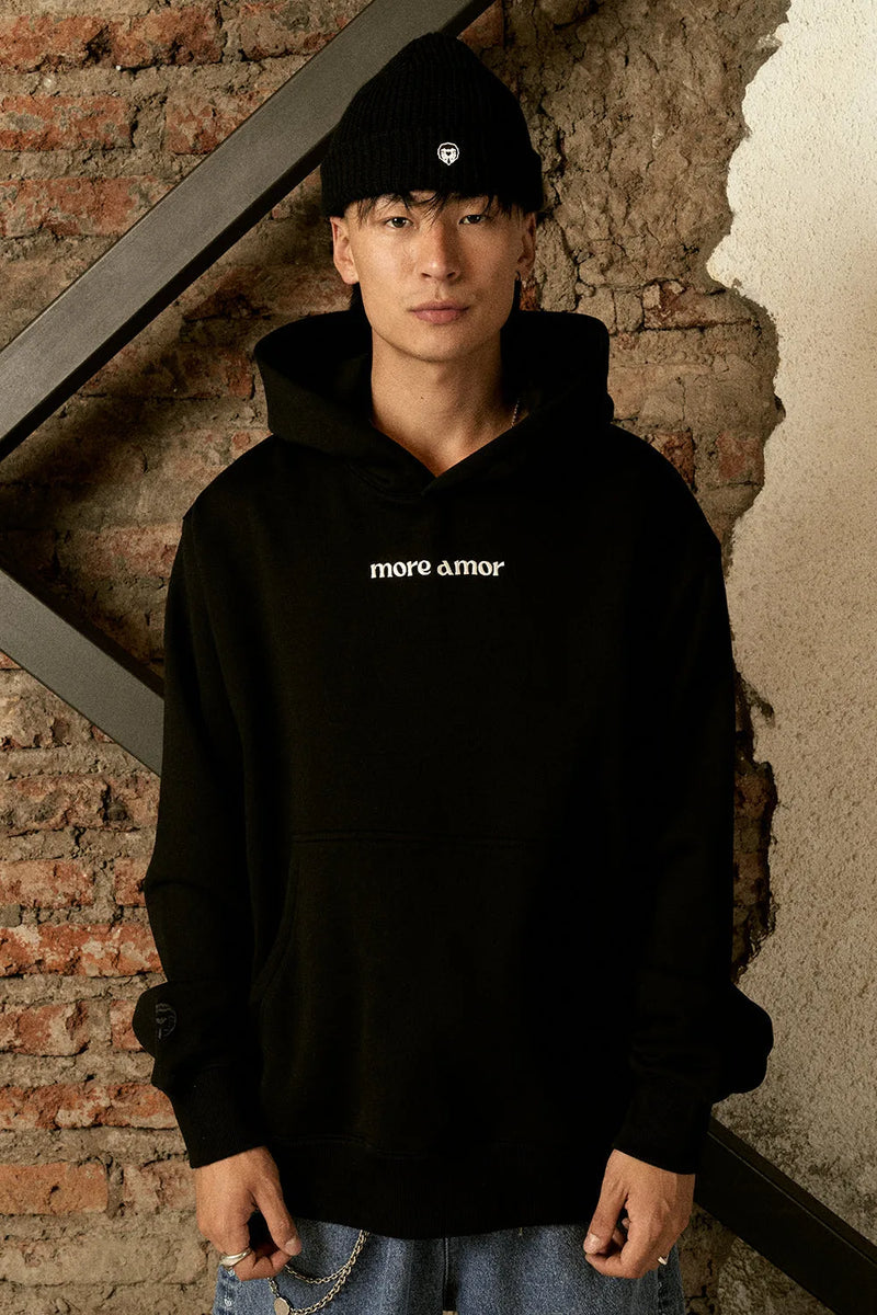 Hoodie Written Black | More Amor