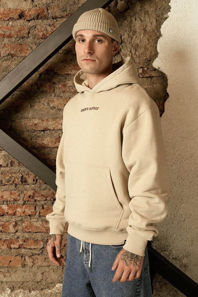 Hoodie Written Ecru | More Amor