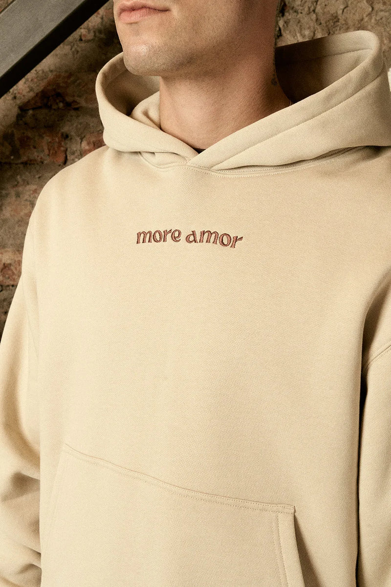 Hoodie Written Ecru | More Amor