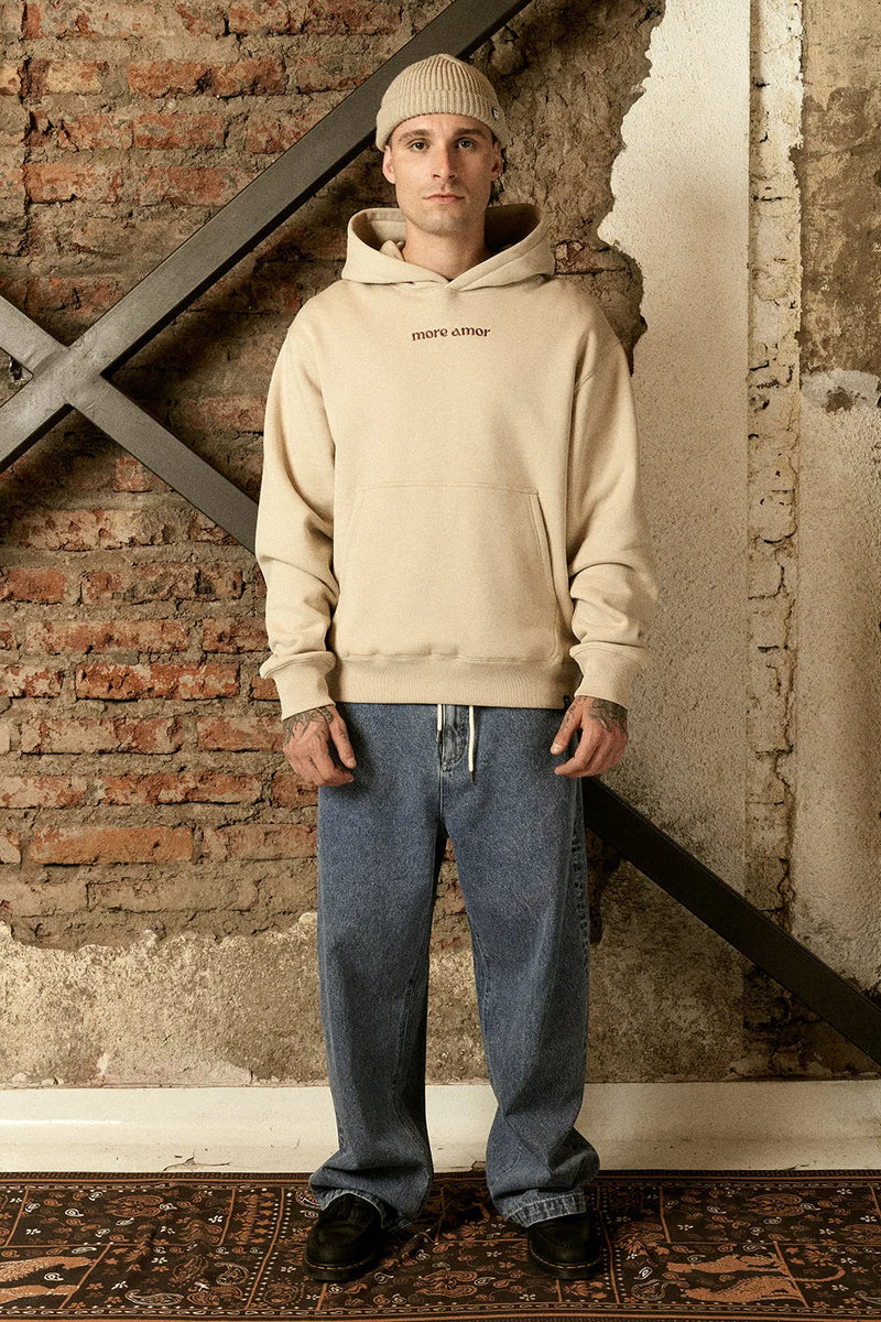 Hoodie Written Ecru | More Amor