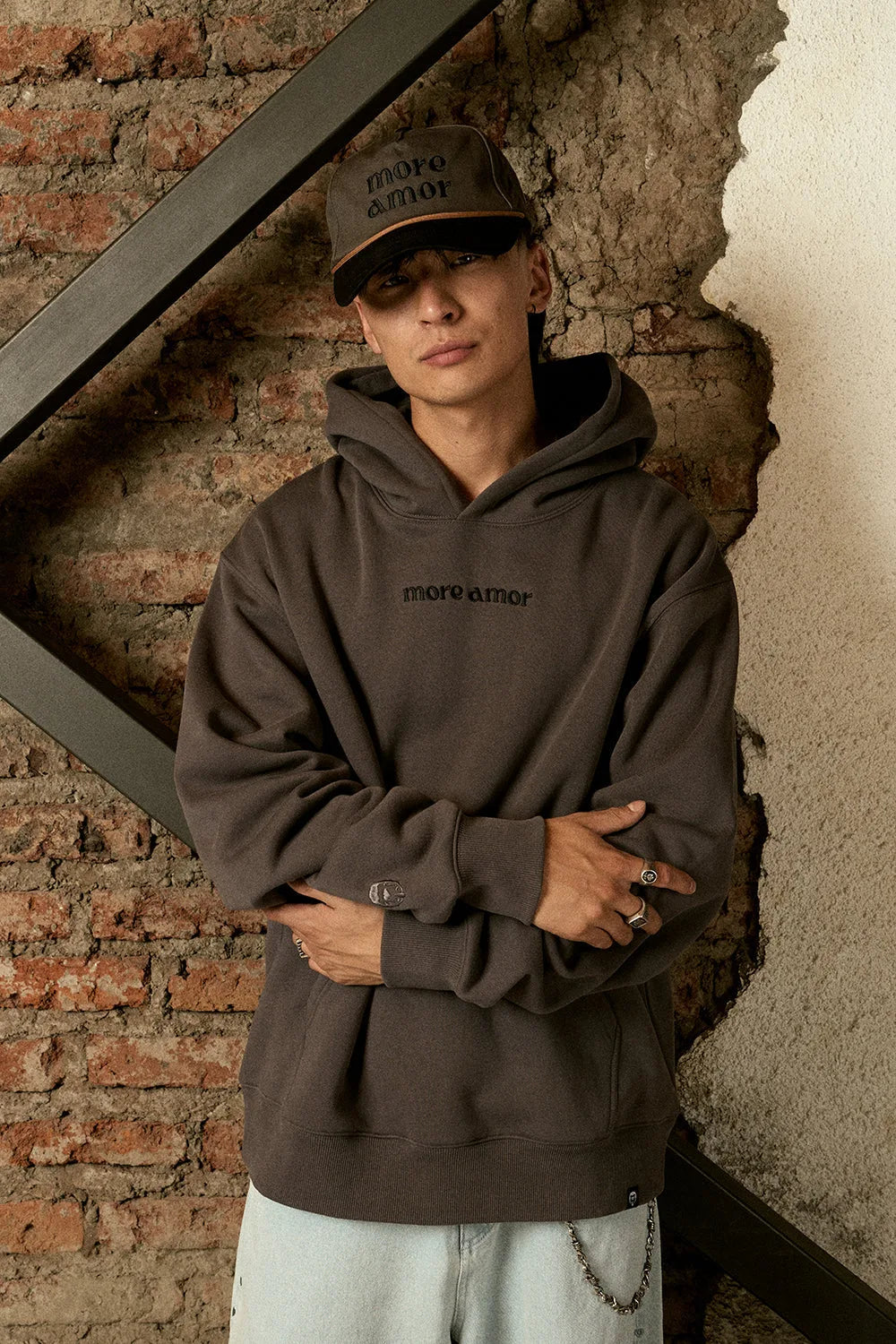 Hoodie Written Gray | More Amor