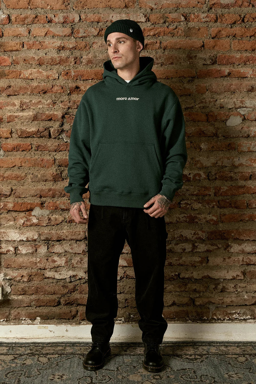 Hoodie Written Green | More Amor