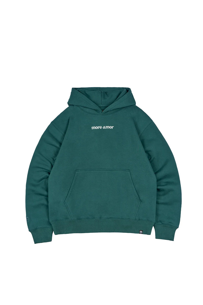 Hoodie Written Green | More Amor
