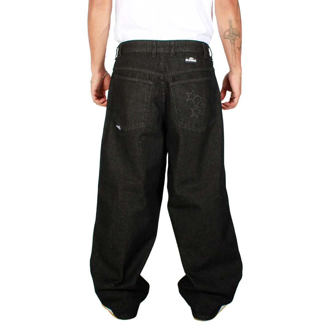 Jeans Extra Baggy Negro Silver Stars Old Tree