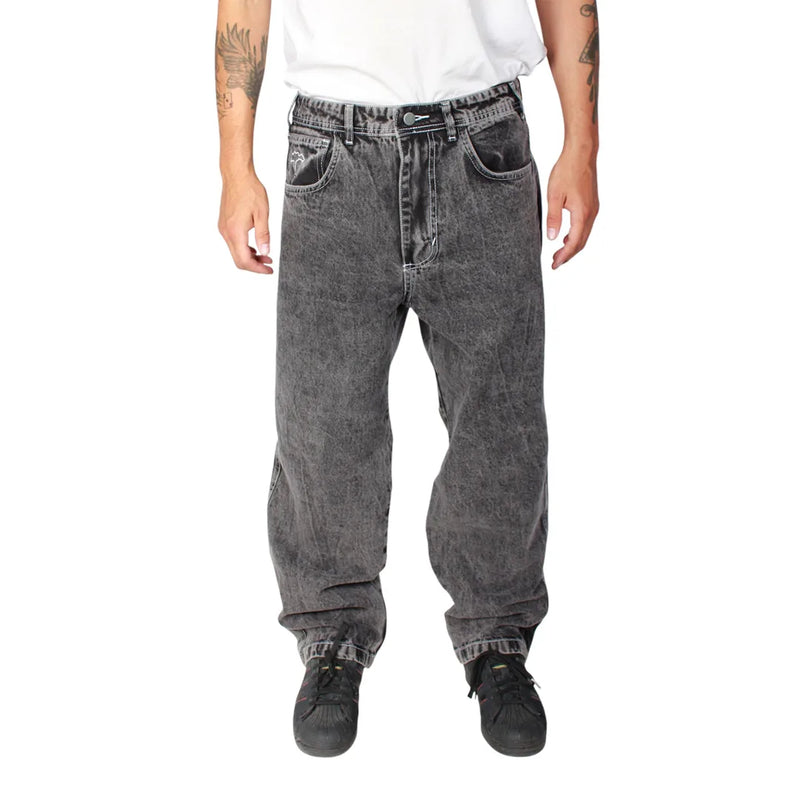 Jeans Regular Acid Wash Gris Trunk