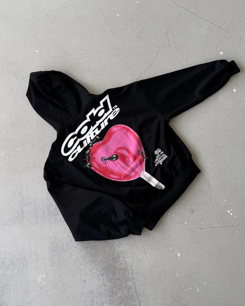 LOLLIPOP ZIP HOODIE BLACK