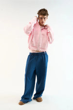 New Light Pink Buzz Knit Zipper