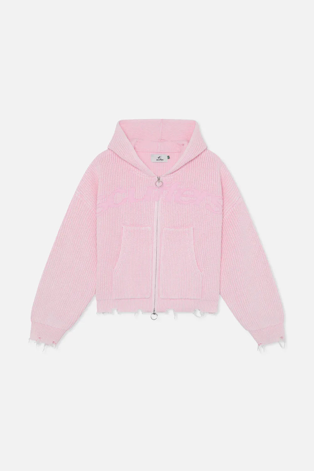 New Light Pink Buzz Knit Zipper