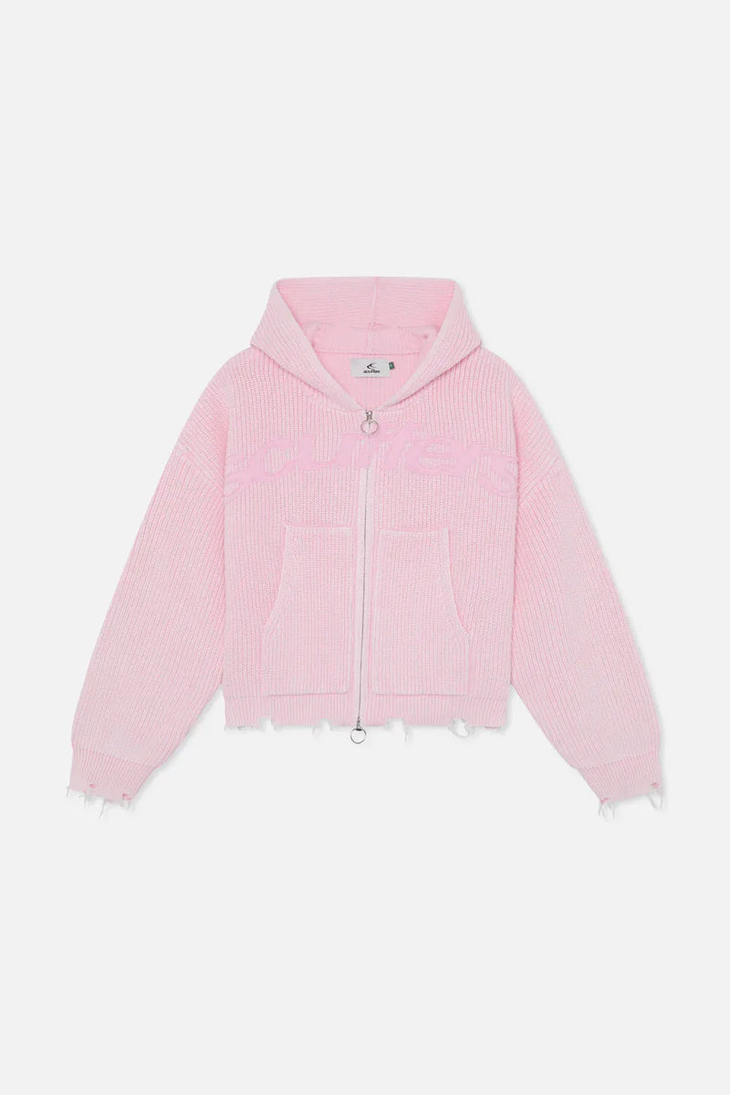 New Light Pink Buzz Knit Zipper