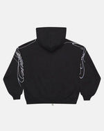 NEW SCRIPT ZIP HOODIE BLACK