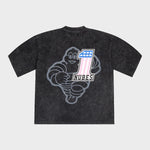 Nubaru Racing Washed Black Tee