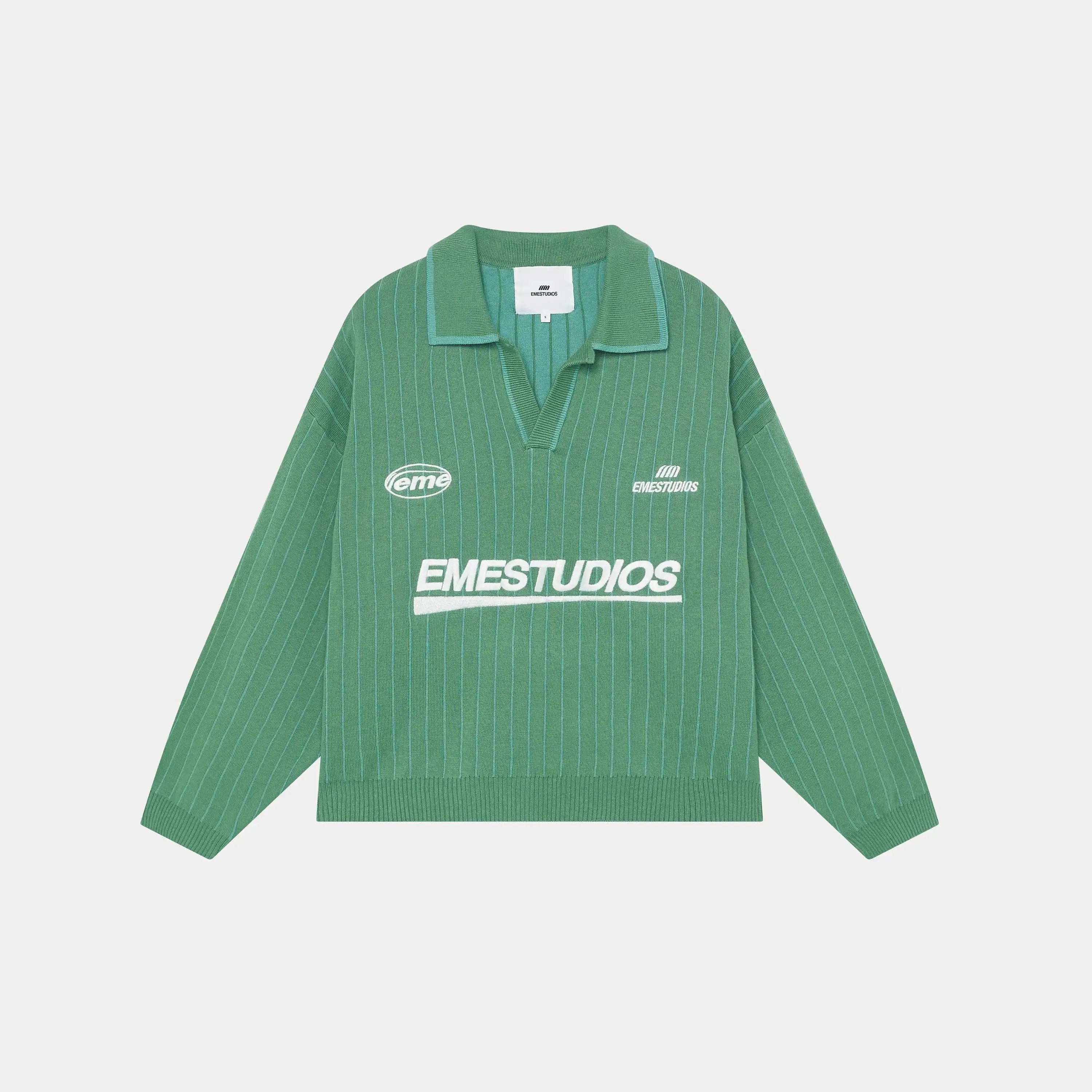 Pinstripe Deep Grass Knit Polo