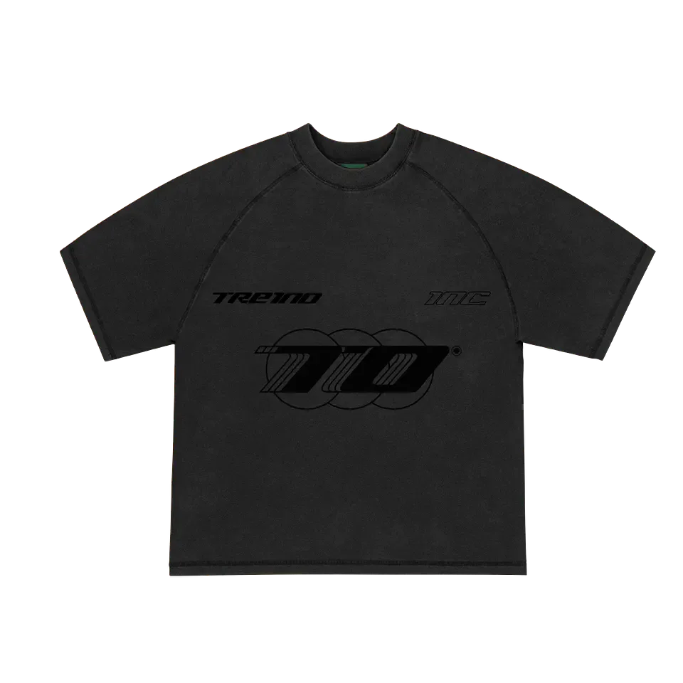 POLERA BOXY FIT "SCUDERIA RIVELAZIONE" STONE WASH BLACK
