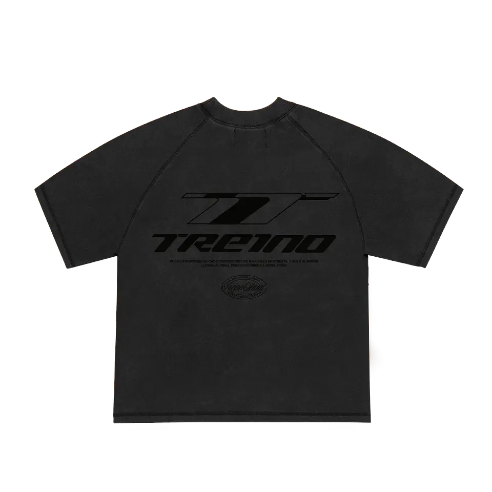 POLERA BOXY FIT "SCUDERIA RIVELAZIONE" STONE WASH BLACK