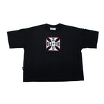 Polera Boxy Fit Stgo Roots Negra Old Tree