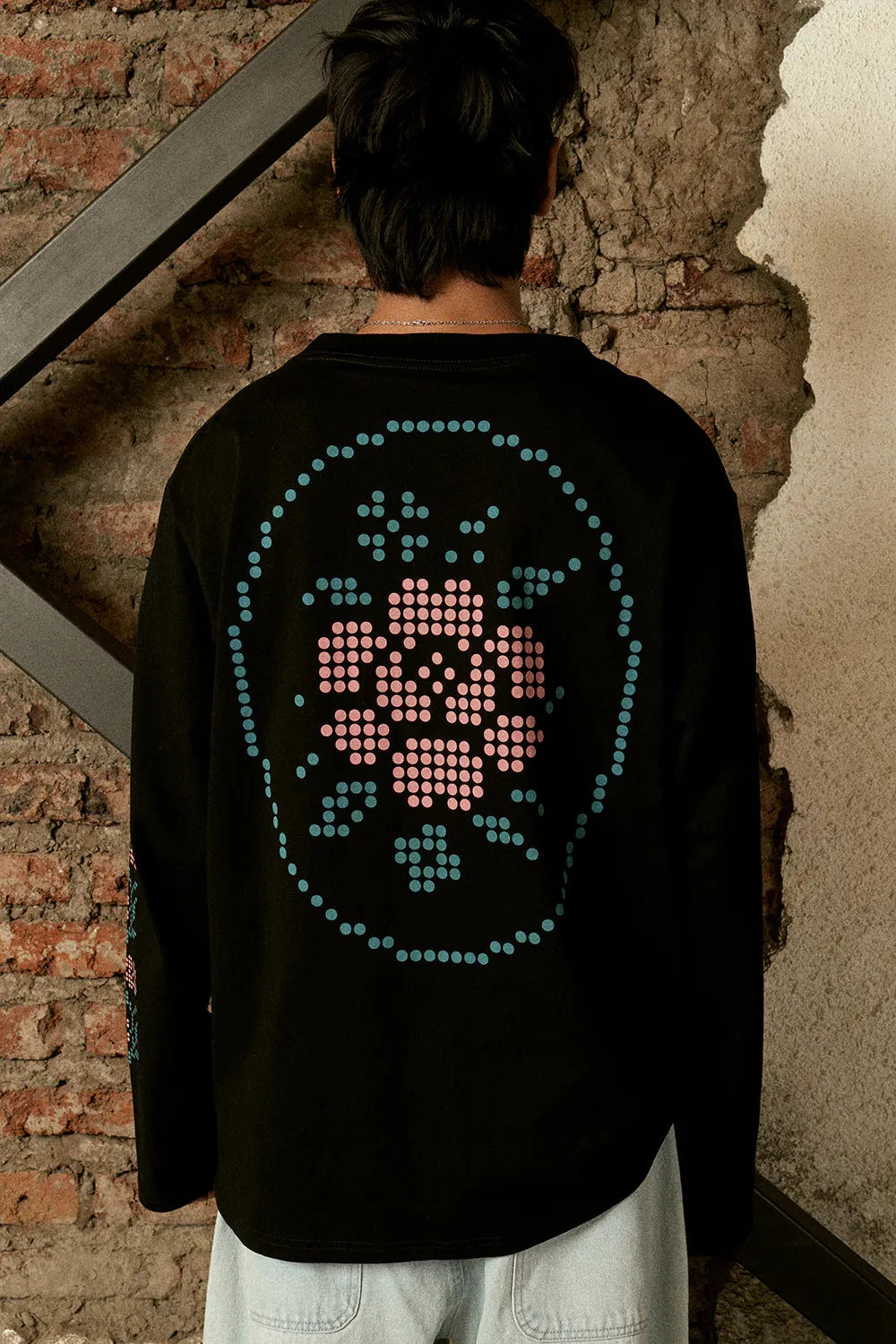 Polera ML Crochet Rose Negra | Animalita
