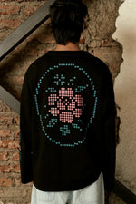 Polera ML Crochet Rose Negra | Animalita