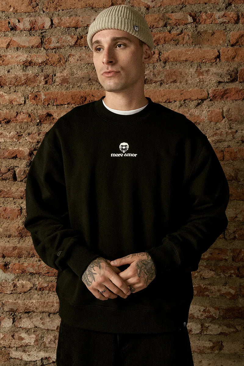 Polerón Crewneck Ornamental Rhombus Negro | Animalita