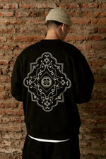 Polerón Crewneck Ornamental Rhombus Negro | Animalita