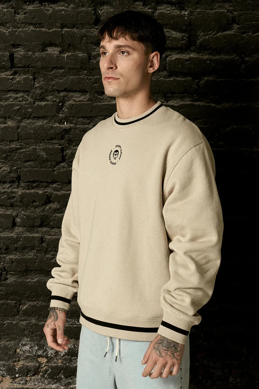 Polerón Crewneck sin Gorro Ecru | More Amor