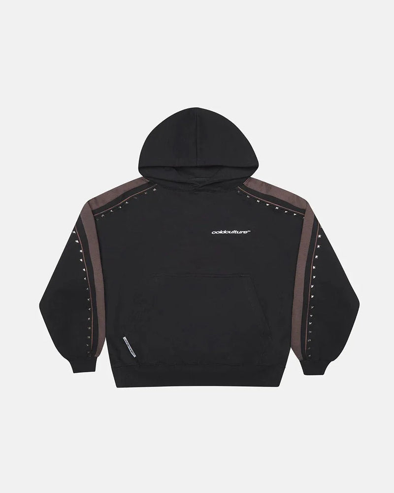 SCRIPT STUDS HOODIE BLACK