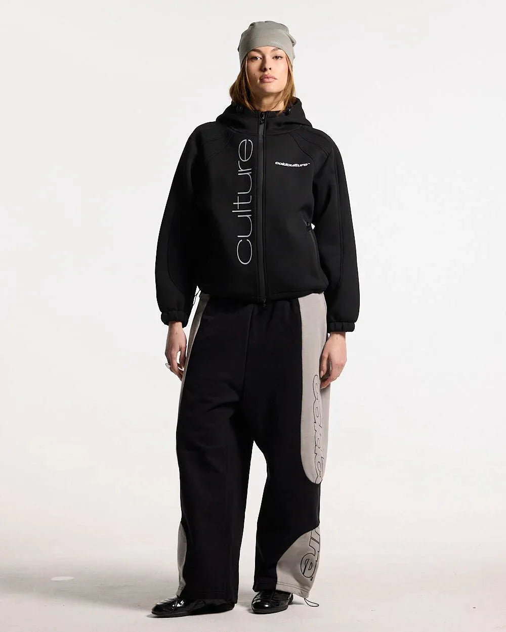 SCUBA ZIP HOODIE GREY & BLACK
