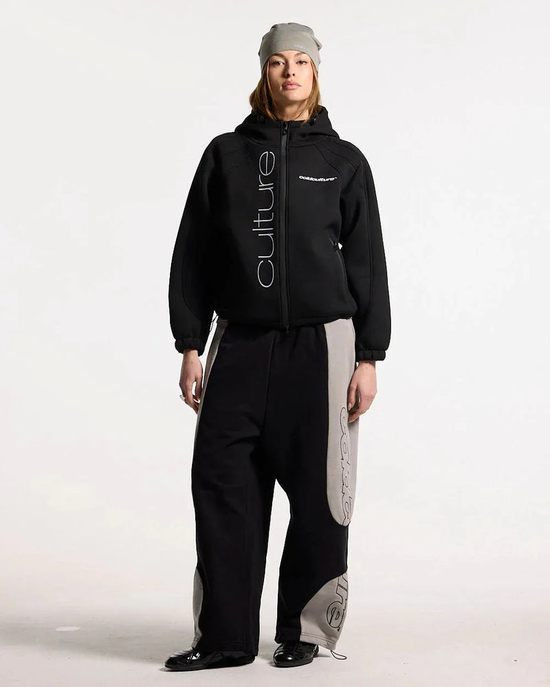 SCUBA ZIP HOODIE GREY & BLACK