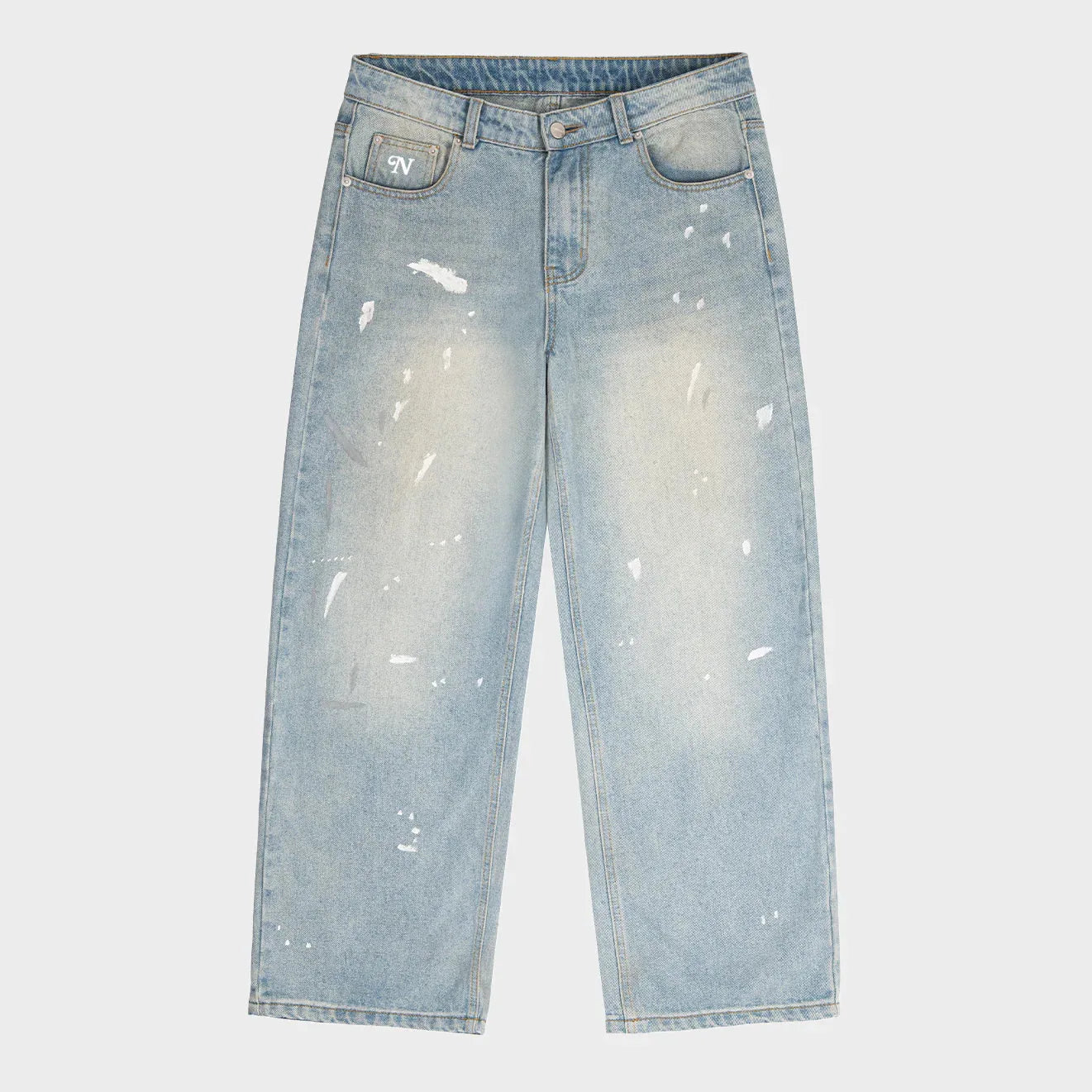 Small N Baggy Paint Splatter Jeans
