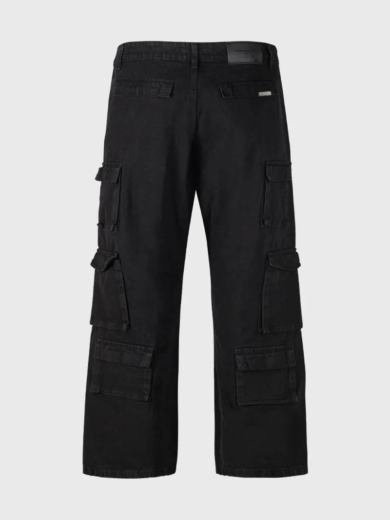 Jeans multi cargo negro