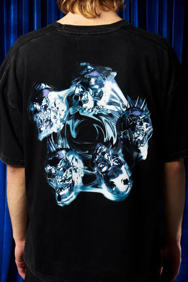 BLUE SKULL TEE