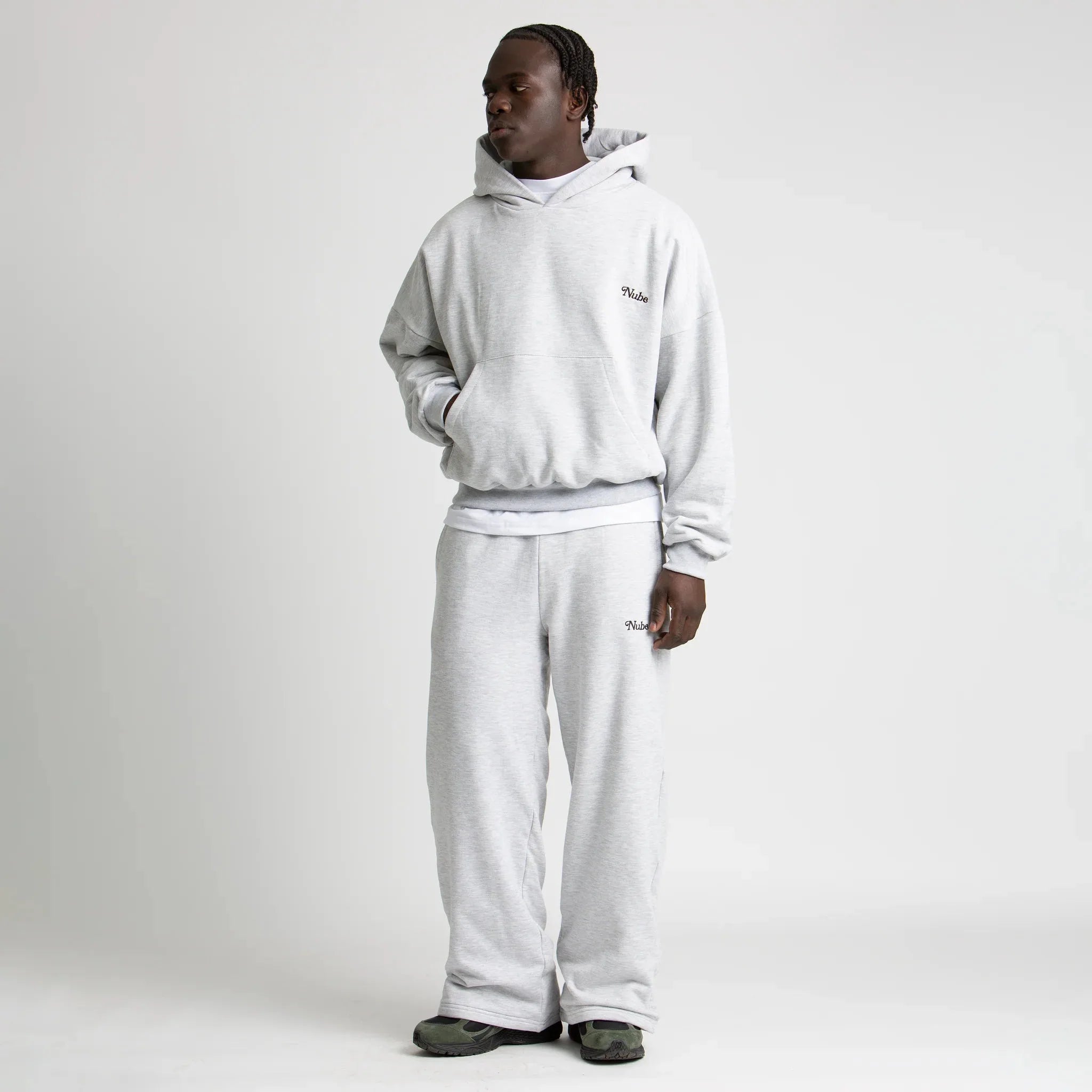 Baggy Melange Grey Sweatpants
