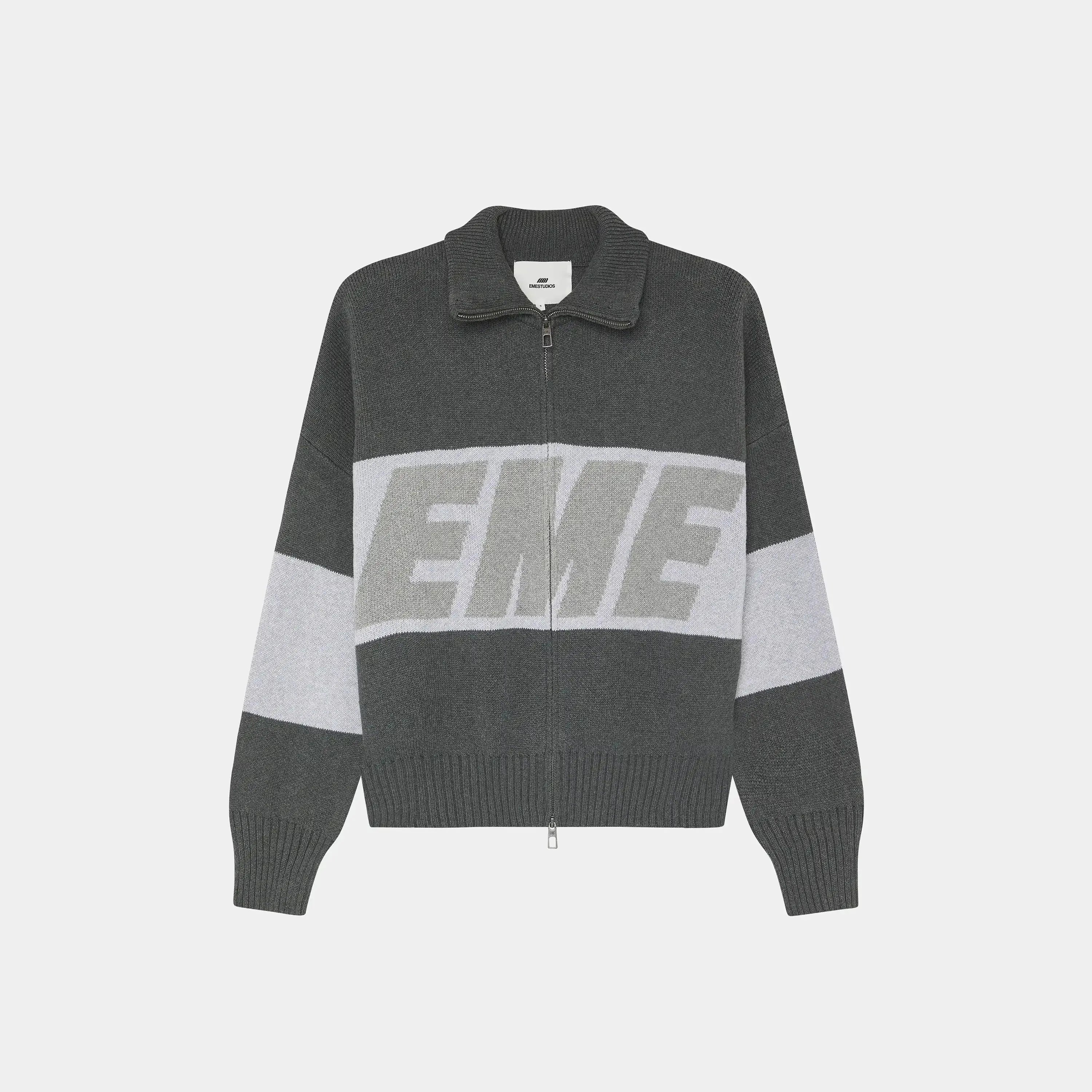 Thrill Grandpa Grey Zipper Knit