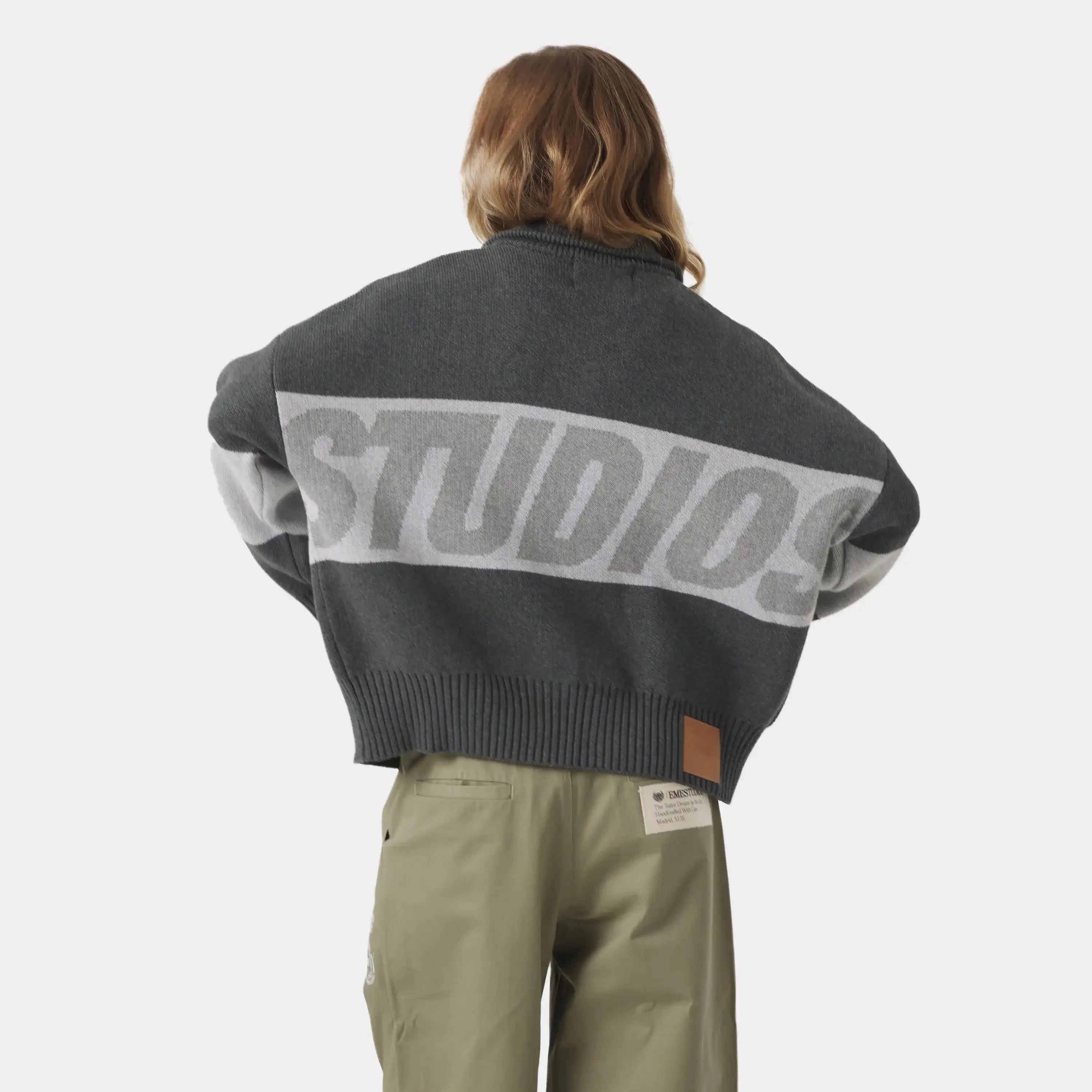 Thrill Grandpa Grey Zipper Knit