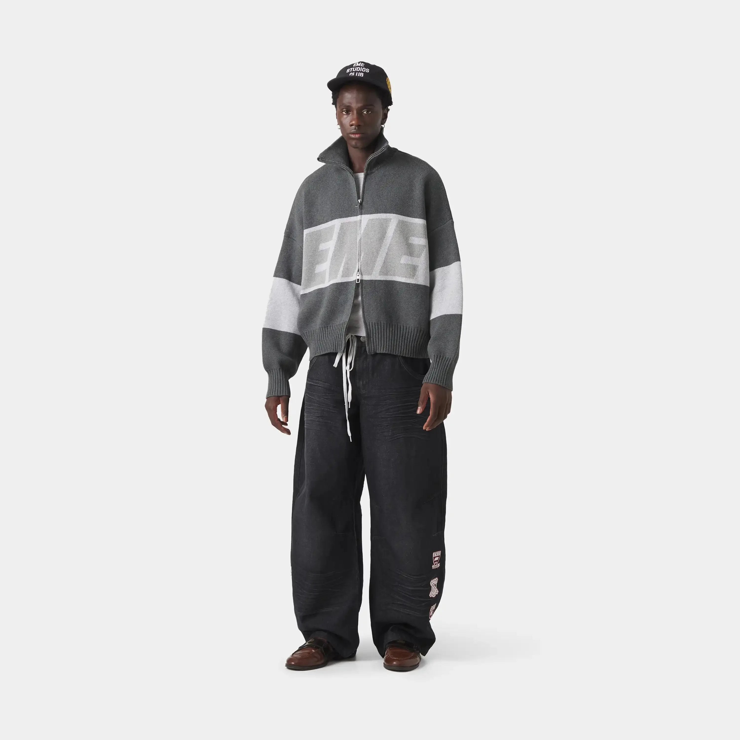 Thrill Grandpa Grey Zipper Knit