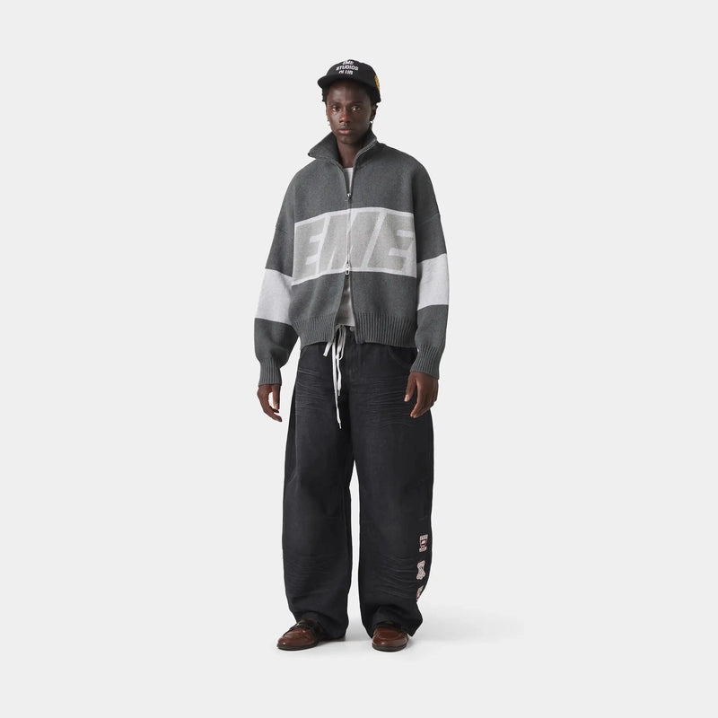 Thrill Grandpa Grey Zipper Knit