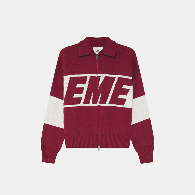 Thrill Burgundy Zipper Knit