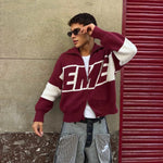Thrill Burgundy Zipper Knit
