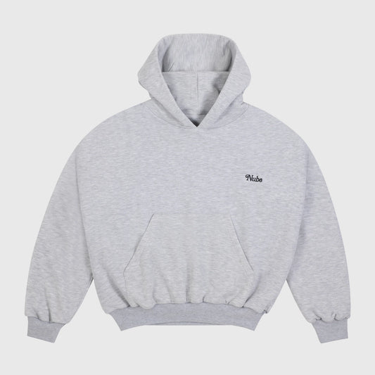 Basic Melange Grey Boxy Hoodie